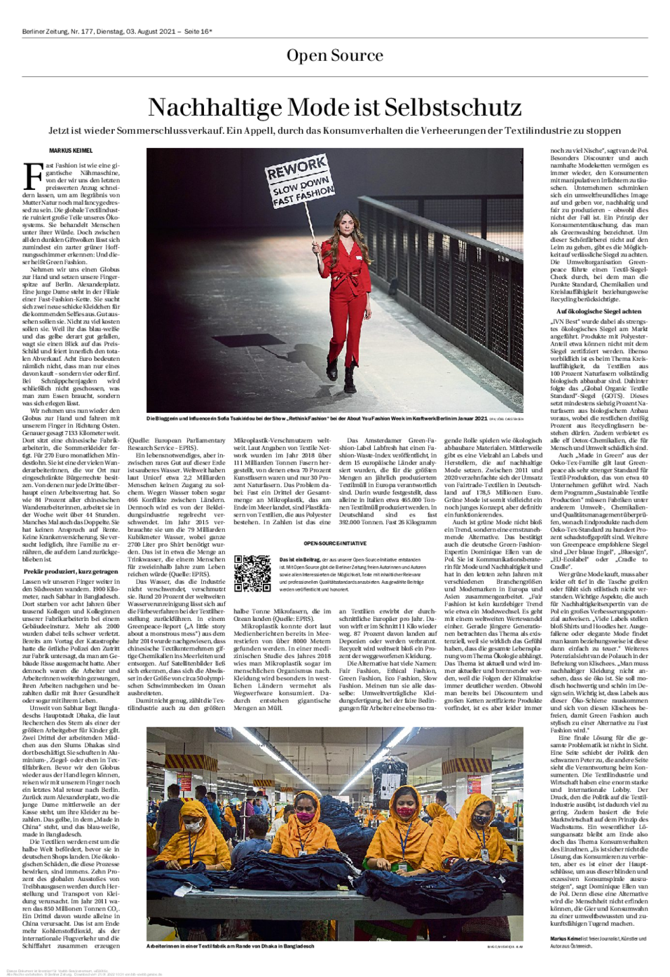 Labfresh Artikel in Berliner Zeitung