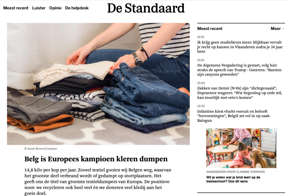 Labfresh Artikel in De Standard
