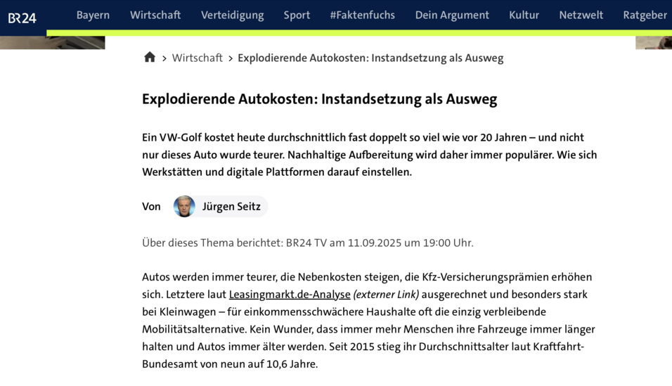 Leasingmarkt.de im Bayerischen Rundfunk