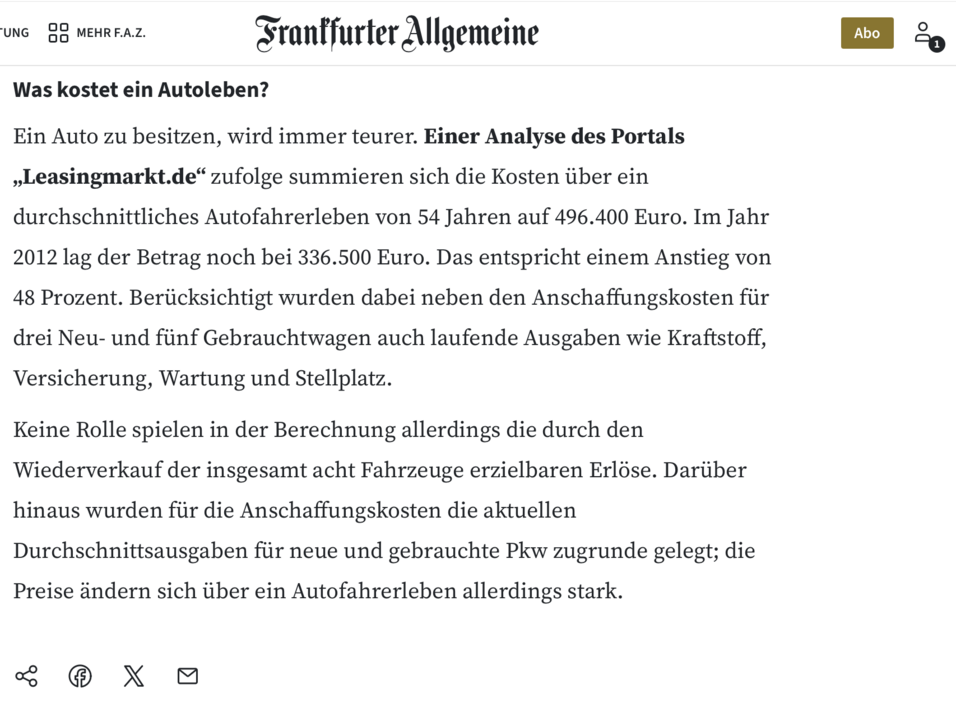 Leasingmarkt.de in der Frankfurter Allgemeinen